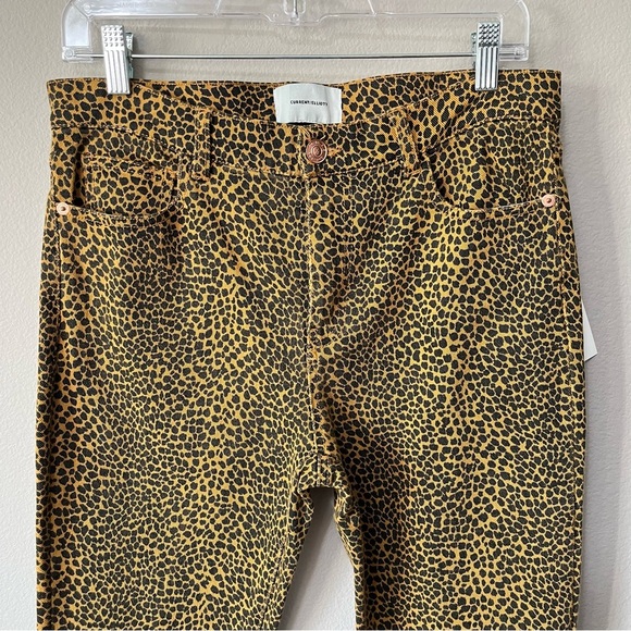 Current/Elliott NWT The High Waist Stiletto Straight Jeans Spotted Leopard Sz 29 - Picture 4 of 10